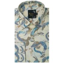 Print Cream Shirt : Party