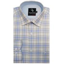 Checks Dark Blue Shirt : Business