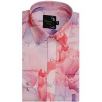 Print Blue Shirt : Party