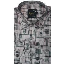 Print Blue Shirt : Party