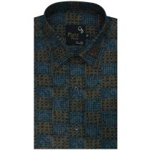 Print Blue Shirt : Party