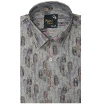 Print Gray Shirt : Party