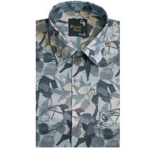Print Blue Shirt : Party