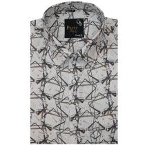Print Gray Shirt : Party