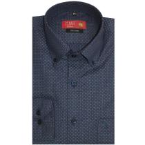 Self Design Navy Blue Shirt : Business