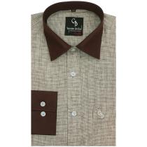 Self Design Brown Shirt : Business