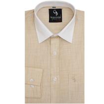 Self Design Fawn Shirt : Business