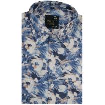 Print Blue Shirt : Party