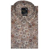 Print Brown Shirt : Party