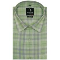 Checks Light Green Shirt : Business