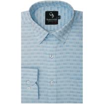 Self Design Blue Shirt : Business