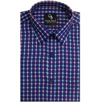 Checks Dark Blue Shirt : Business
