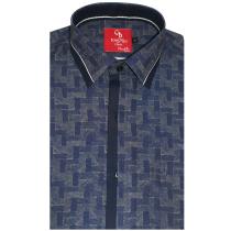 Combination Navy Blue Shirt : Party