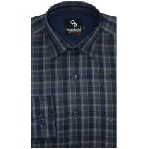 Checks Dark Blue Shirt : Business