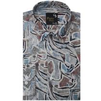 Print Blue Shirt : Party