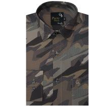 Print Brown Shirt : Party