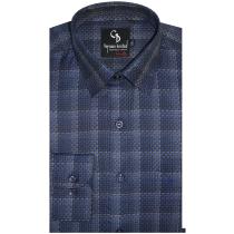 Checks Dark Blue Shirt : Business