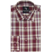 Checks Wine Shirt : Business
