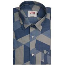 Print Blue Shirt : Ditto