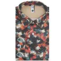 Print Gray Shirt : Slim