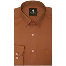 Self Design Brown Shirt : Business