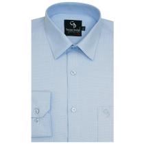 Self Design Aqua Blue Shirt : Business