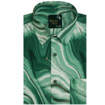 Print Green Shirt : Party