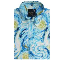 Print Blue Shirt : 