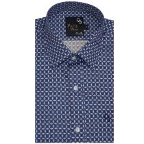Print Blue Shirt : Party