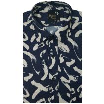 Print Navy Blue Shirt : Party