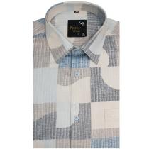 Print Blue Shirt : Party