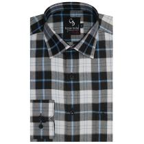 Checks Navy Blue Shirt : Business