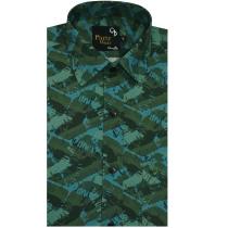 Print Green Shirt : Party