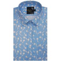 Print Blue Shirt : Party
