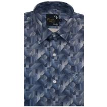 Print Blue Shirt : Party