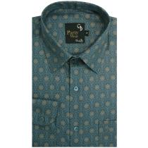 Print Blue Shirt : Party