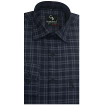 Checks Dark Blue Shirt : Business