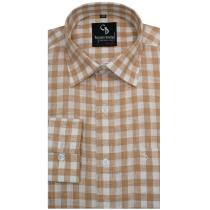 Checks Fawn Shirt : Business