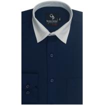 Selfdesign Navy Blue Shirt : Business