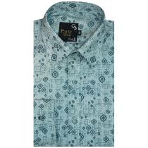 Print Green Shirt : Party