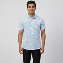 Print Blue Shirt : 