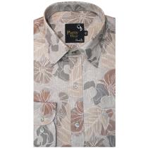 Print Brown Shirt : Party