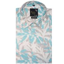 Print Blue Shirt : Party
