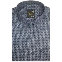 Print Navy Blue Shirt : Party