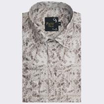 Print Brown Shirt : Party