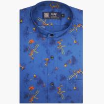 Print Blue Shirt : Party