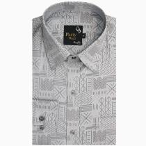 Print Gray Shirt : Party