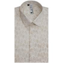 Print Cream Shirt : Slim