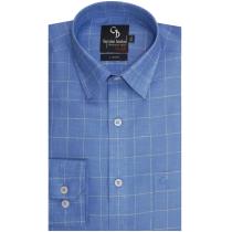 Checks Blue Shirt : Business