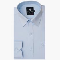 Self Design Aqua Blue Shirt : Business
